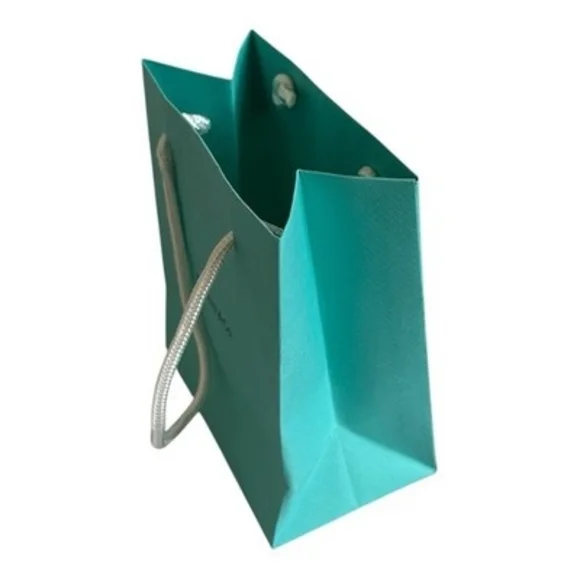 Authentic Tiffany & Co Turquoise Gift Bag Small Shopping Bag 5"x3"x6" - Picture 2 of 2